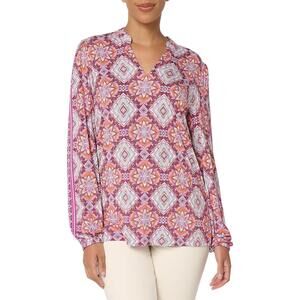 Belle Boho by Kim Gravel Women's Southern Star Border Top Sangria - Regular